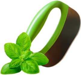 mezzluna knife with mint